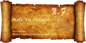 Nyáry Fulvia névjegykártya