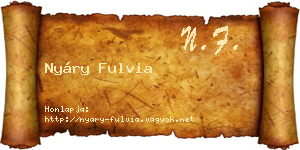 Nyáry Fulvia névjegykártya